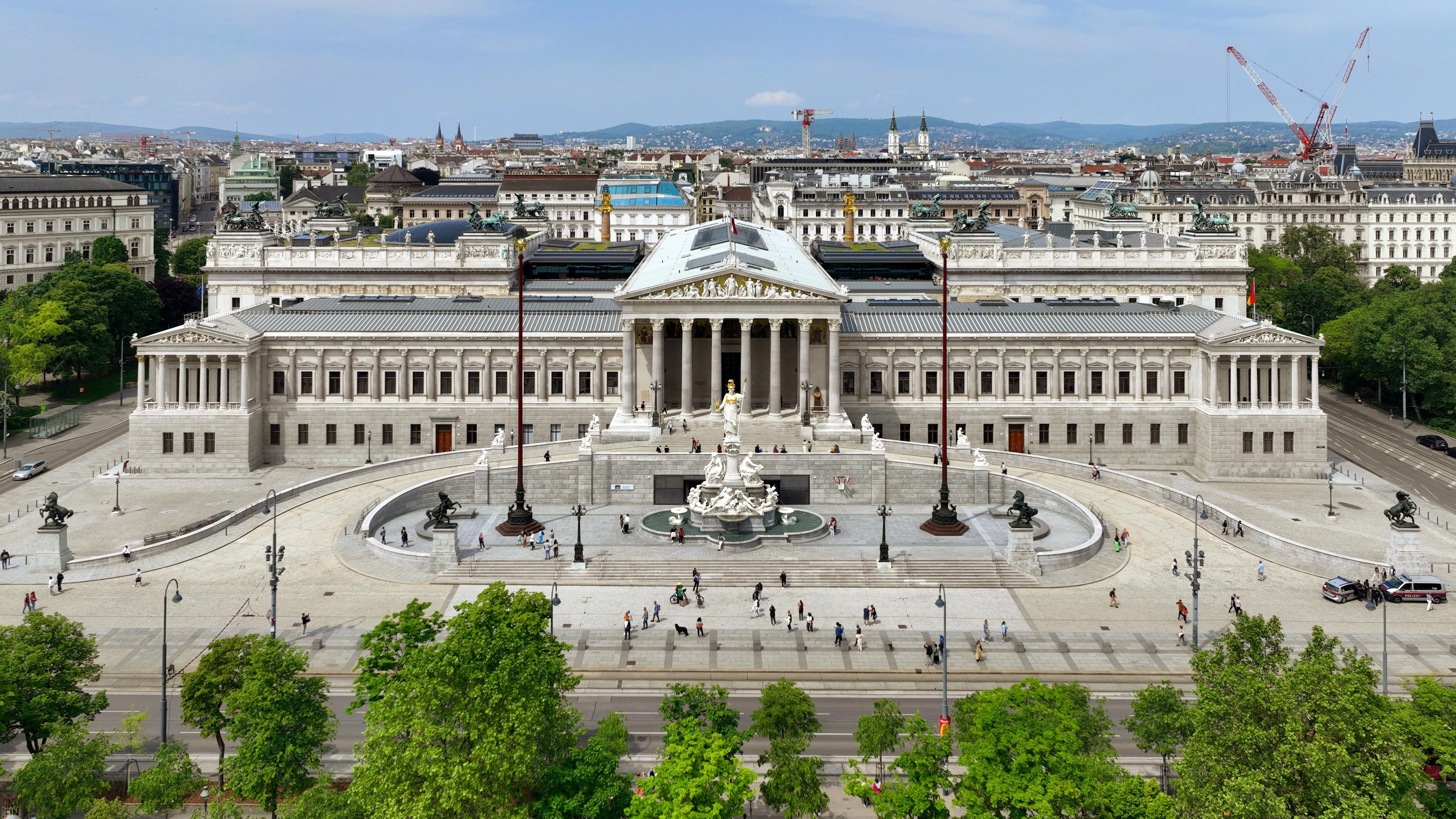 The Austrian Parliament building in Vienna