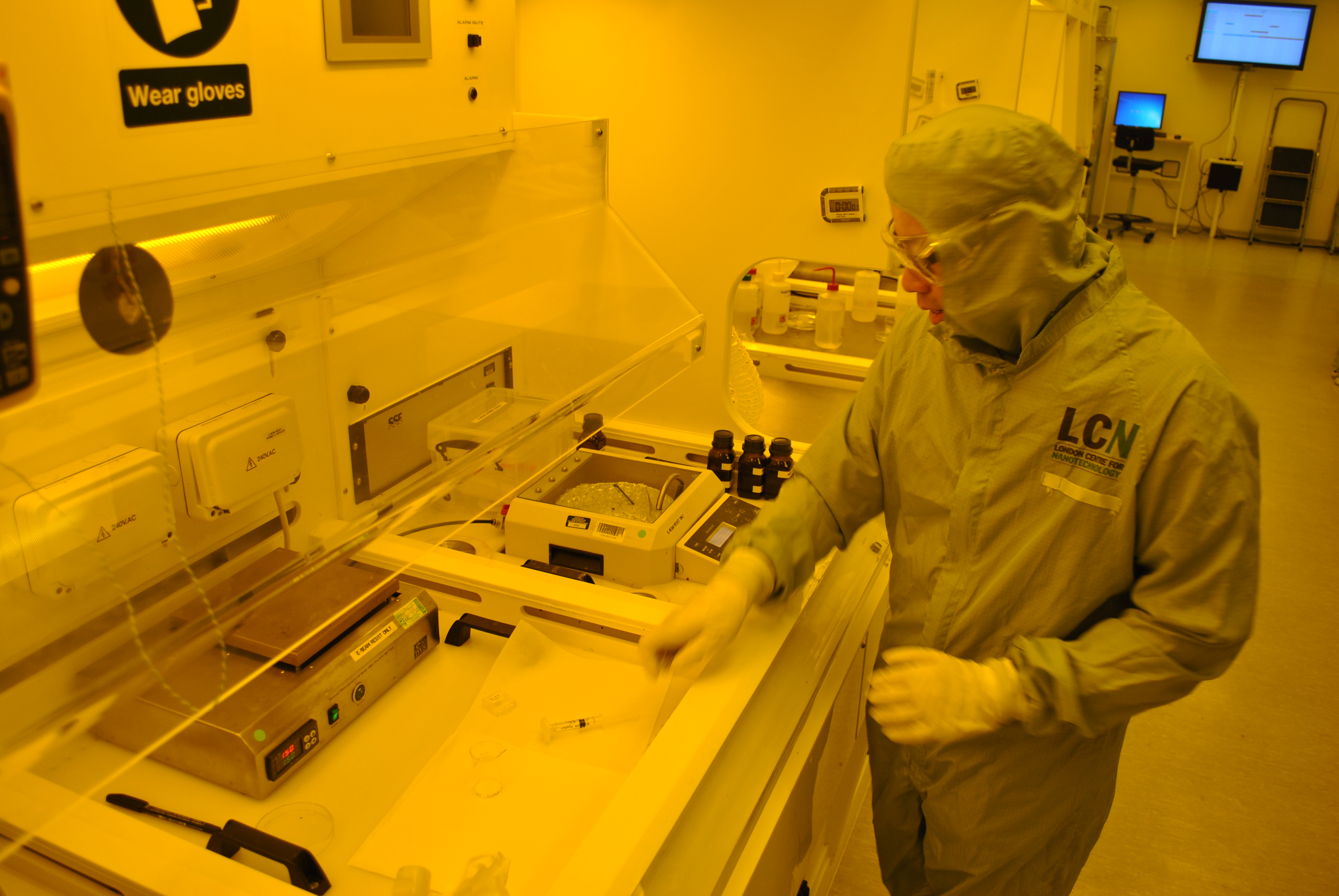 Photolithography laboratory in a clean room
